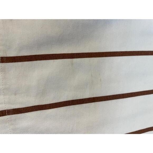 Melanie Lyne White and Brown Striped Wide Leg Summer Pull on Pants Trouser SZ 6 - Picture 11 of 12